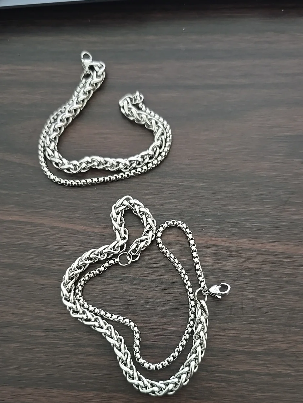 Sterling Silver Twist Chain Bracelet - Silver